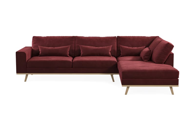 Copenhagen 4-sits Högervänd L-formad Divansoffa i Sammet - Lila - Möbler - Soffa - Divansoffor & schäslongsoffa