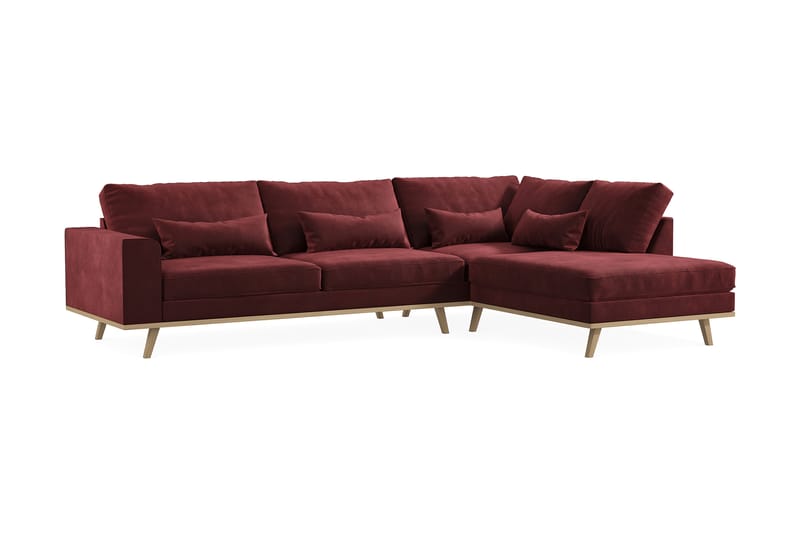 Copenhagen 4-sits Högervänd L-formad Divansoffa i Sammet - Lila - Möbler - Soffa - Divansoffor & schäslongsoffa