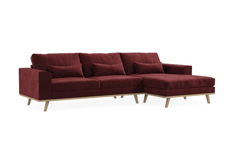 Copenhagen 4-sits Högervänd L-formad Divansoffa i Sammet - Lila - Möbler - Soffa - Divansoffor & schäslongsoffa