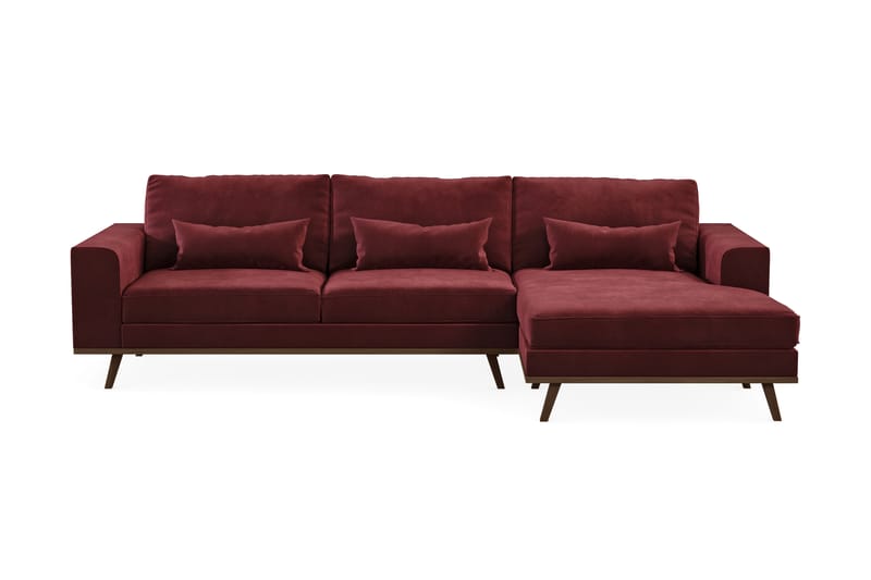Copenhagen 4-sits Högervänd L-formad Divansoffa i Sammet - Lila - Möbler - Soffa - Divansoffor & schäslongsoffa