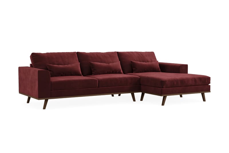 Copenhagen 4-sits Högervänd L-formad Divansoffa i Sammet - Lila - Möbler - Soffa - Divansoffor & schäslongsoffa