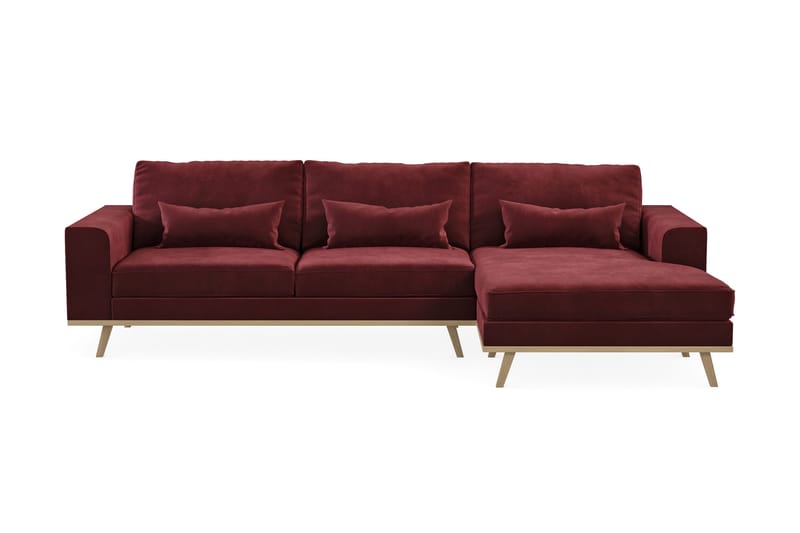 Copenhagen 4-sits Högervänd L-formad Divansoffa i Sammet - Lila - Möbler - Soffa - Divansoffor & schäslongsoffa