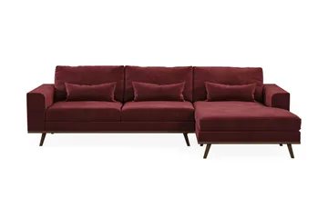 Copenhagen 4-sits Högervänd L-formad Divansoffa i Sammet