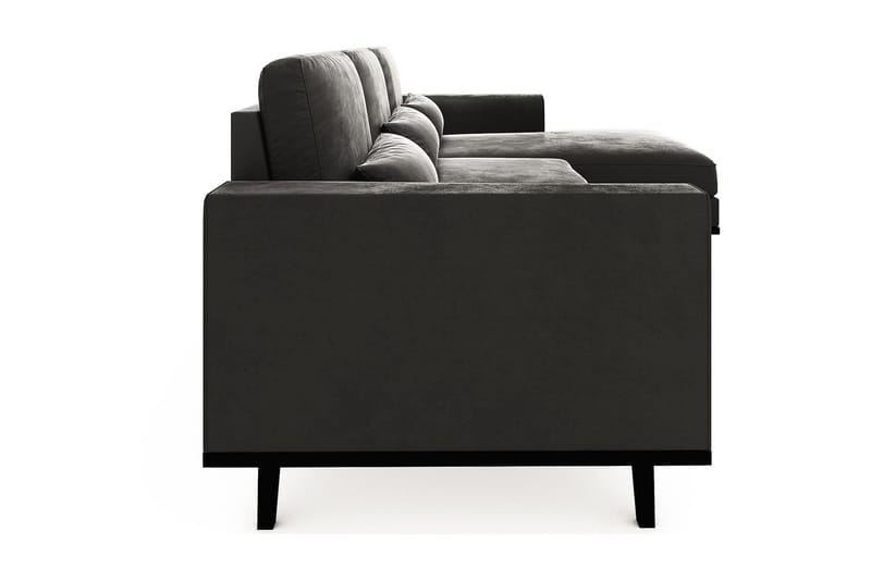 Copenhagen 4-sits Högervänd L-formad Divansoffa i Sammet - Mörkgrå - Möbler - Soffa - Divansoffor & schäslongsoffa