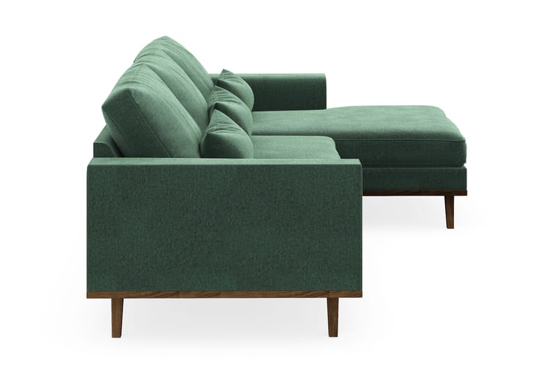 Copenhagen 4-sits Högervänd L-formad Divansoffa i Sammet - Mörkgrön - Möbler - Soffa - Divansoffor & schäslongsoffa