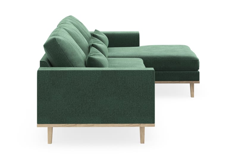 Copenhagen 4-sits Högervänd L-formad Divansoffa i Sammet - Mörkgrön - Möbler - Soffa - Divansoffor & schäslongsoffa
