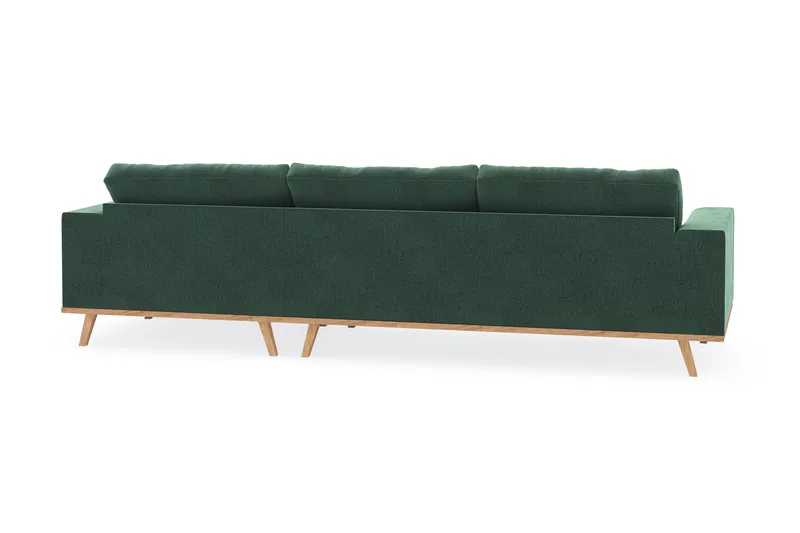 Copenhagen 4-sits Högervänd L-formad Divansoffa i Sammet - Mörkgrön - Möbler - Soffa - Divansoffor & schäslongsoffa