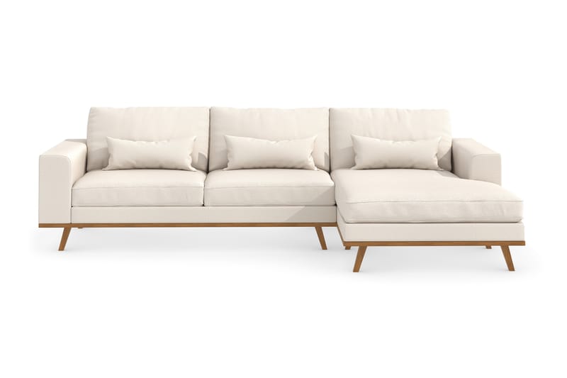 Copenhagen 4-sits Högervänd L-formad Divansoffa i Tyg - Beige - Möbler - Soffa - Divansoffor & schäslongsoffa
