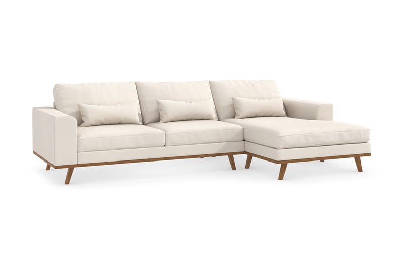 Copenhagen 4-sits Högervänd L-formad Divansoffa i Tyg - Beige - Möbler - Soffa - Divansoffor & schäslongsoffa
