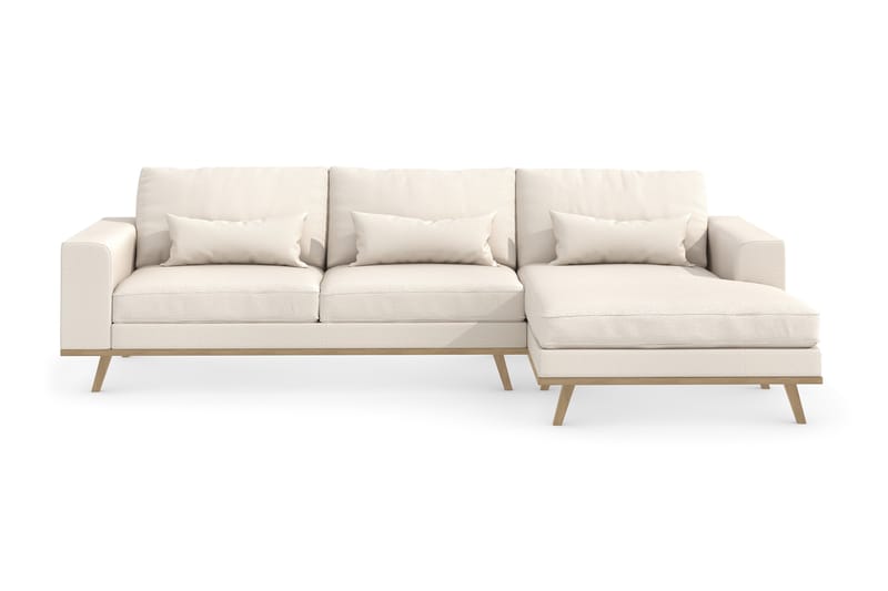 Copenhagen 4-sits Högervänd L-formad Divansoffa i Tyg - Beige - Möbler - Soffa - Divansoffor & schäslongsoffa