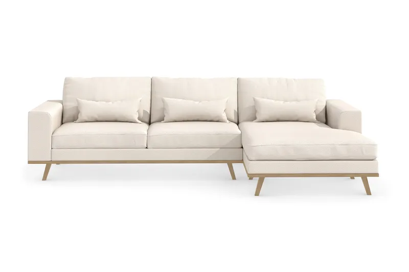 Copenhagen 4-sits Högervänd L-formad Divansoffa i Tyg - Beige - Möbler - Soffa - Divansoffor & schäslongsoffa