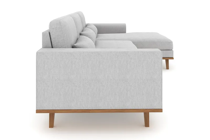 Copenhagen 4-sits Högervänd L-formad Divansoffa i Tyg - Grå - Möbler - Soffa - Divansoffor & schäslongsoffa