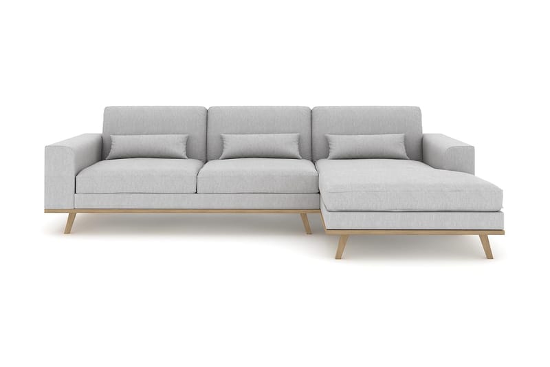 Copenhagen 4-sits Högervänd L-formad Divansoffa i Tyg - Grå - Möbler - Soffa - Divansoffor & schäslongsoffa