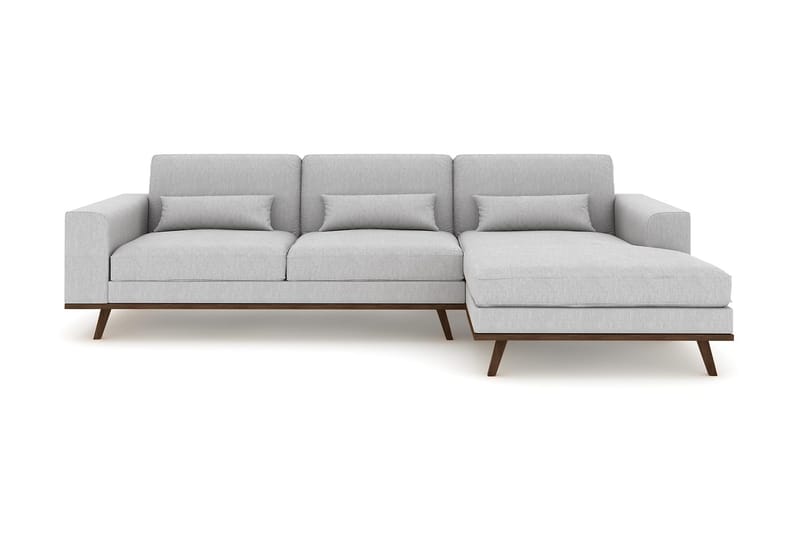 Copenhagen 4-sits Högervänd L-formad Divansoffa i Tyg - Grå - Möbler - Soffa - Divansoffor & schäslongsoffa