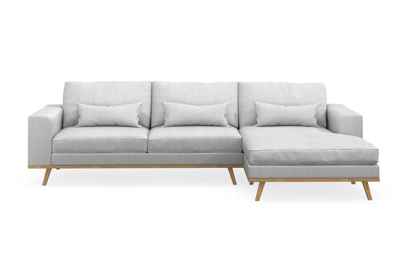 Copenhagen 4-sits Högervänd L-formad Divansoffa i Tyg - Ljusgrå - Möbler - Soffa - Divansoffor & schäslongsoffa