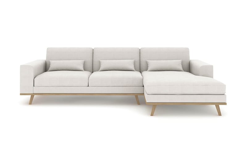 Copenhagen 4-sits Högervänd L-formad Divansoffa i Tyg - Ljusgrå - Möbler - Soffa - Divansoffor & schäslongsoffa