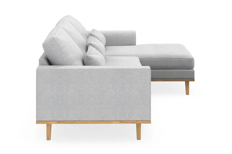 Copenhagen 4-sits Högervänd L-formad Divansoffa i Tyg - Ljusgrå - Möbler - Soffa - Divansoffor & schäslongsoffa