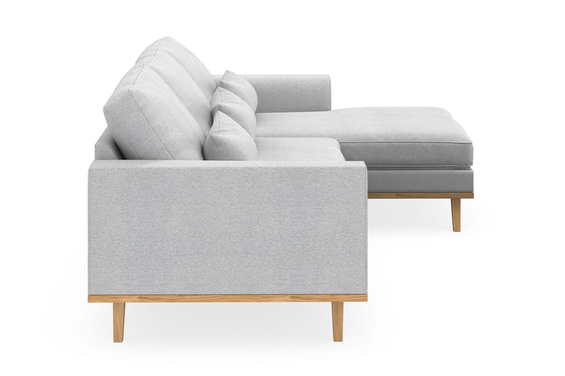 Copenhagen 4-sits Högervänd L-formad Divansoffa i Tyg - Ljusgrå - Möbler - Soffa - Divansoffor & schäslongsoffa