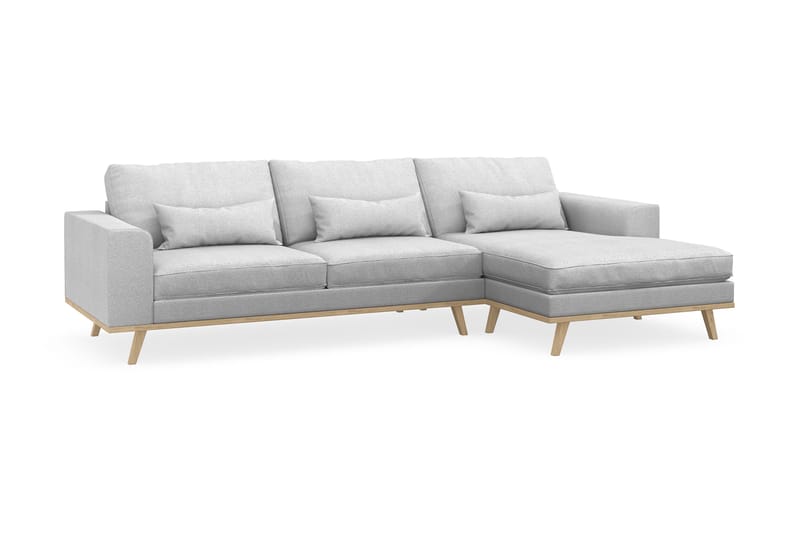 Copenhagen 4-sits Högervänd L-formad Divansoffa i Tyg - Ljusgrå - Möbler - Soffa - Divansoffor & schäslongsoffa