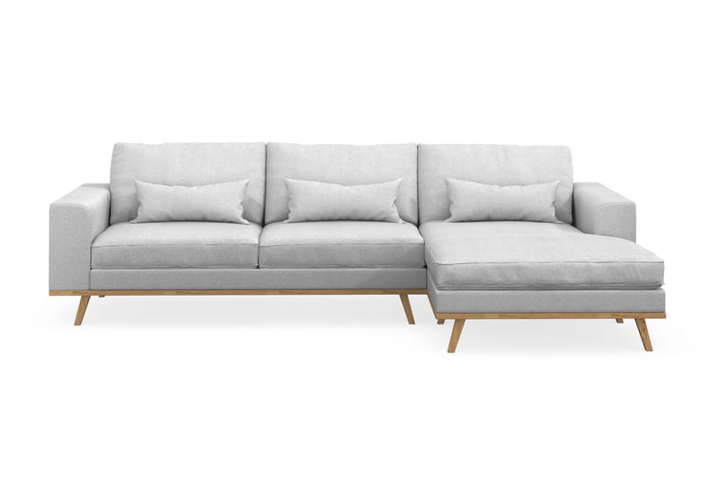 Copenhagen 4-sits Högervänd L-formad Divansoffa i Tyg - Ljusgrå - Möbler - Soffa - Divansoffor & schäslongsoffa