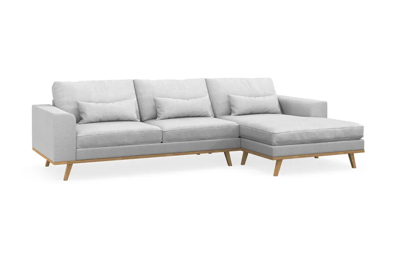 Copenhagen 4-sits Högervänd L-formad Divansoffa i Tyg - Ljusgrå - Möbler - Soffa - Divansoffor & schäslongsoffa