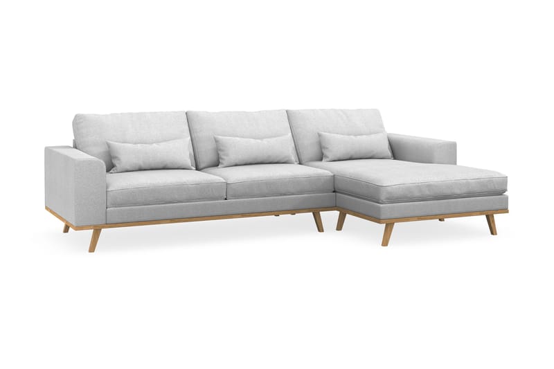 Copenhagen 4-sits Högervänd L-formad Divansoffa i Tyg - Ljusgrå - Möbler - Soffa - Divansoffor & schäslongsoffa