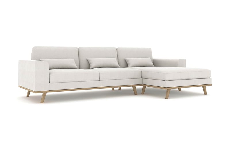 Copenhagen 4-sits Högervänd L-formad Divansoffa i Tyg - Ljusgrå - Möbler - Soffa - Divansoffor & schäslongsoffa