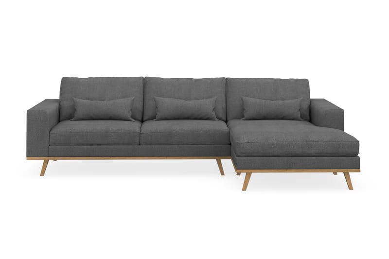 Copenhagen 4-sits Högervänd L-formad Divansoffa i Tyg - Mörkgrå - Möbler - Soffa - Divansoffor & schäslongsoffa