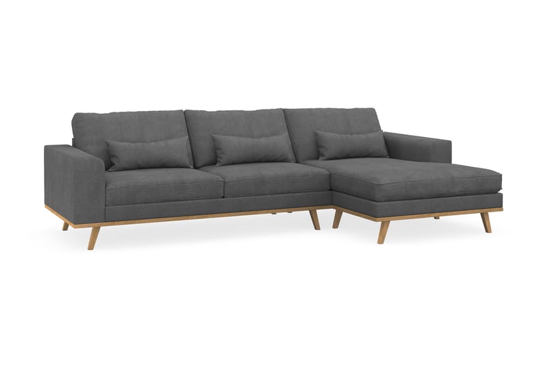 Copenhagen 4-sits Högervänd L-formad Divansoffa i Tyg - Mörkgrå - Möbler - Soffa - Divansoffor & schäslongsoffa