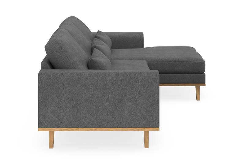 Copenhagen 4-sits Högervänd L-formad Divansoffa i Tyg - Mörkgrå - Möbler - Soffa - Divansoffor & schäslongsoffa