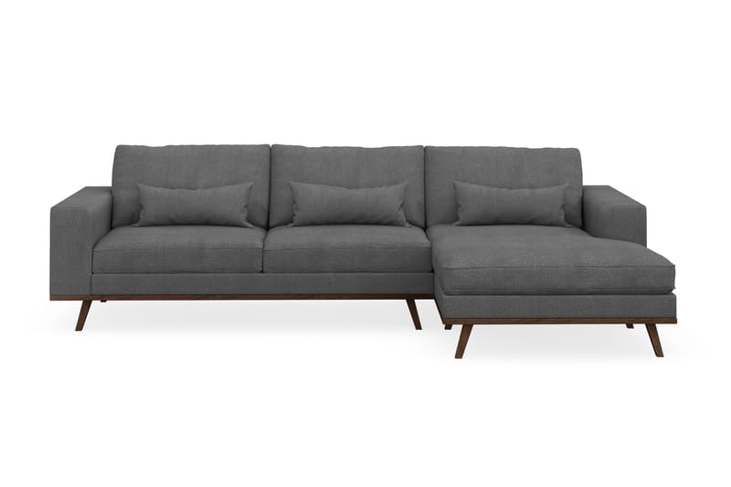 Copenhagen 4-sits Högervänd L-formad Divansoffa i Tyg - Mörkgrå - Möbler - Soffa - Divansoffor & schäslongsoffa