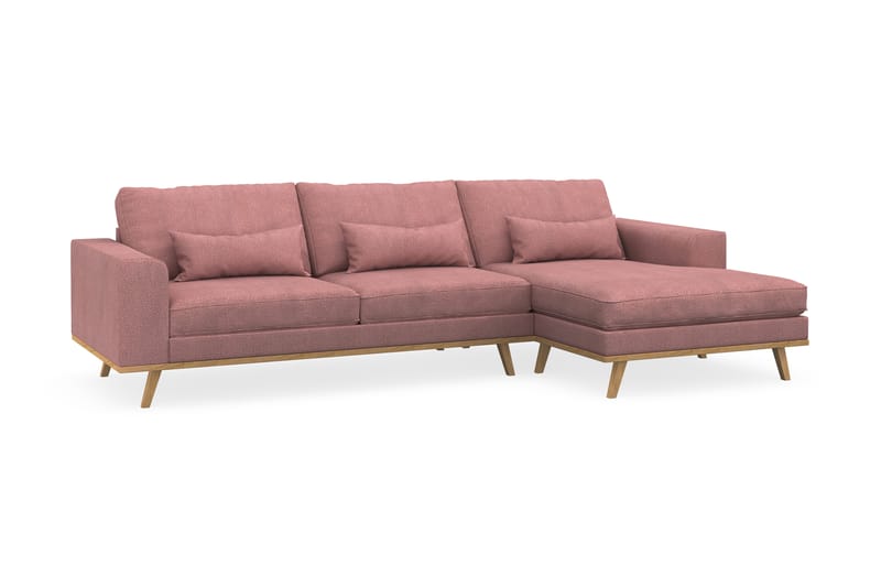 Copenhagen 4-sits Högervänd L-formad Divansoffa i Tyg - Rosa - Möbler - Soffa - Divansoffor & schäslongsoffa