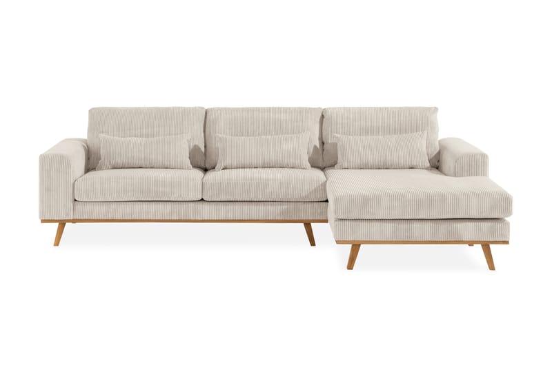 Copenhagen 4-sits Högervänd L-formad Djup Divansoffa i Manchester - Beige - Möbler - Soffa - Divansoffor & schäslongsoffa