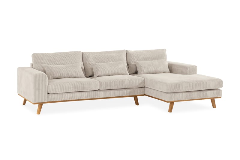 Copenhagen 4-sits Högervänd L-formad Djup Divansoffa i Manchester - Beige - Möbler - Soffa - Divansoffor & schäslongsoffa