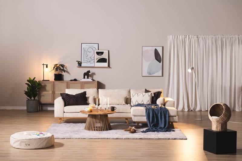Copenhagen 4-sits Högervänd L-formad Djup Divansoffa i Manchester - Beige - Möbler - Soffa - Divansoffor & schäslongsoffa
