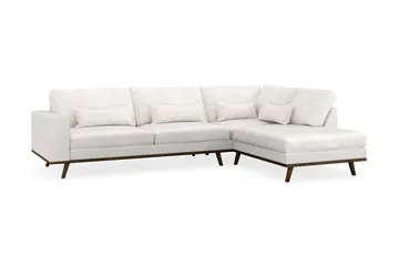 Copenhagen 4-sits Högervänd L-formad Schäslongsoffa i Bouclé - Vit - Möbler - Soffa - Divansoffor & schäslongsoffa