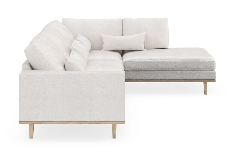 Copenhagen 4-sits Högervänd L-formad Schäslongsoffa i Bouclé - Vit - Möbler - Soffa - Divansoffor & schäslongsoffa