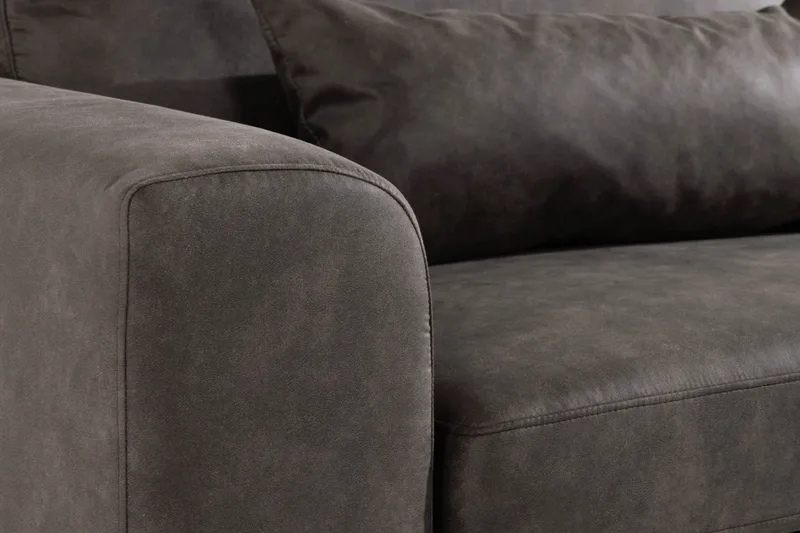 Copenhagen 4-sits Högervänd L-formad Schäslongsoffa i Konstläder - Mörkgrå - Möbler - Soffa - Divansoffor & schäslongsoffa