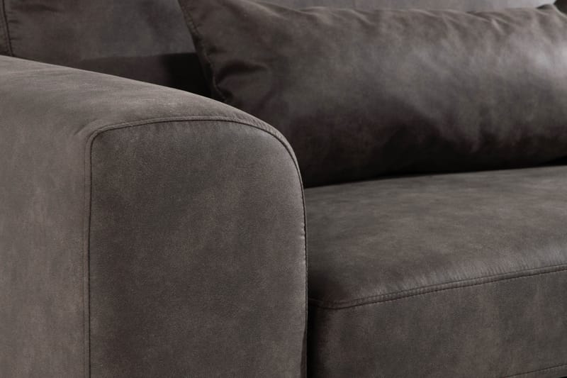 Copenhagen 4-sits Högervänd L-formad Schäslongsoffa i Konstläder - Mörkgrå - Möbler - Soffa - Divansoffor & schäslongsoffa