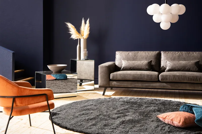 Copenhagen 4-sits Högervänd L-formad Schäslongsoffa i Konstläder - Mörkgrå - Möbler - Soffa - Divansoffor & schäslongsoffa