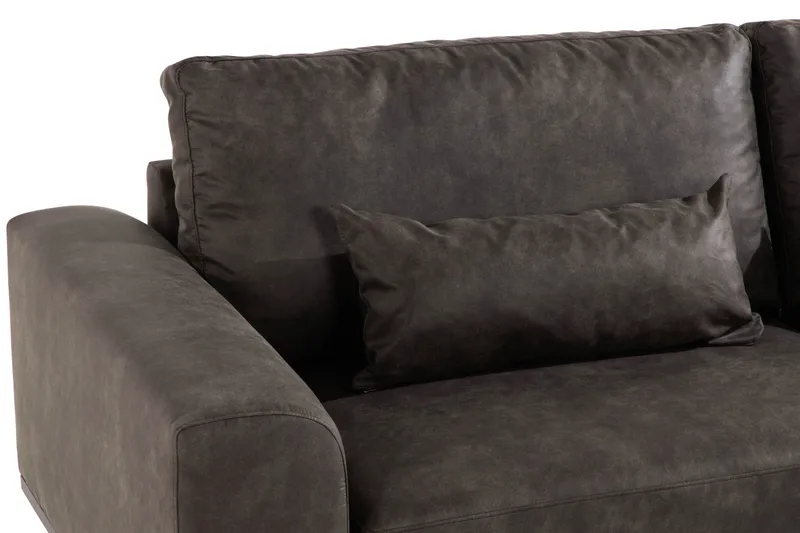 Copenhagen 4-sits Högervänd L-formad Schäslongsoffa i Konstläder - Mörkgrå - Möbler - Soffa - Divansoffor & schäslongsoffa