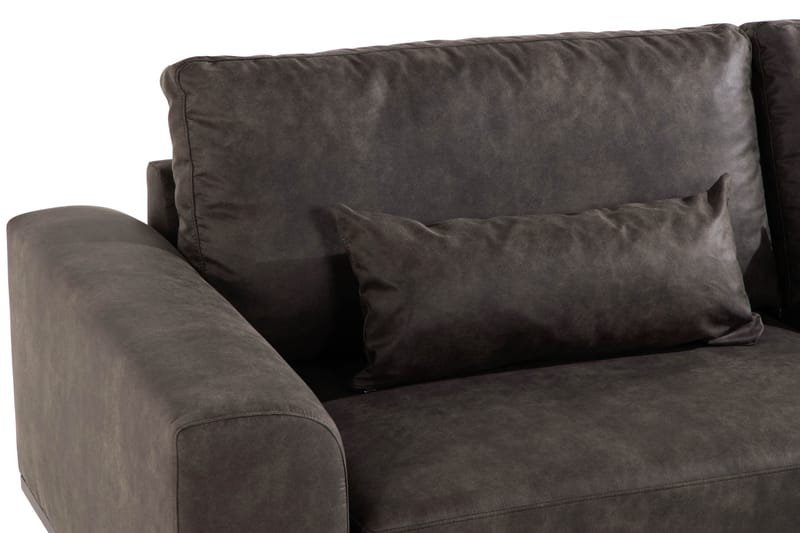 Copenhagen 4-sits Högervänd L-formad Schäslongsoffa i Konstläder - Mörkgrå - Möbler - Soffa - Divansoffor & schäslongsoffa