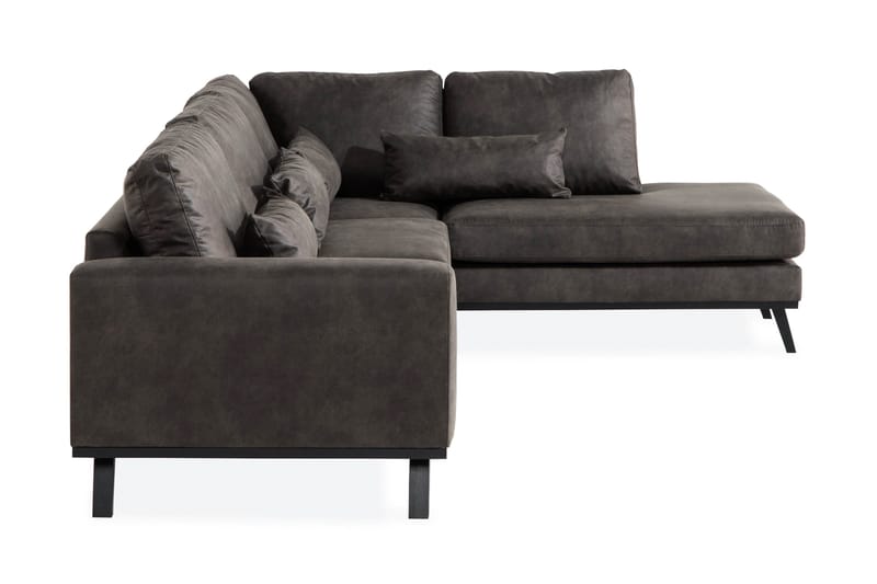 Copenhagen 4-sits Högervänd L-formad Schäslongsoffa i Konstläder - Mörkgrå - Möbler - Soffa - Divansoffor & schäslongsoffa