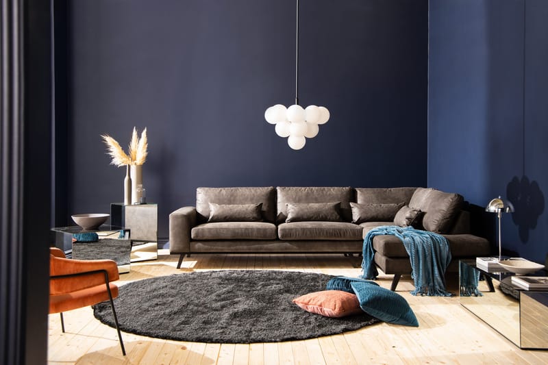 Copenhagen 4-sits Högervänd L-formad Schäslongsoffa i Konstläder - Mörkgrå - Möbler - Soffa - Divansoffor & schäslongsoffa