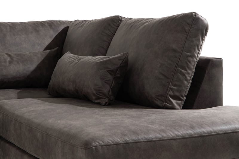 Copenhagen 4-sits Högervänd L-formad Schäslongsoffa i Konstläder - Mörkgrå - Möbler - Soffa - Divansoffor & schäslongsoffa