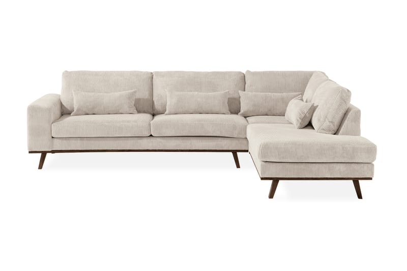 Copenhagen 4-sits Högervänd L-formad Schäslongsoffa i Manchester - Beige - Möbler - Soffa - Divansoffor & schäslongsoffa