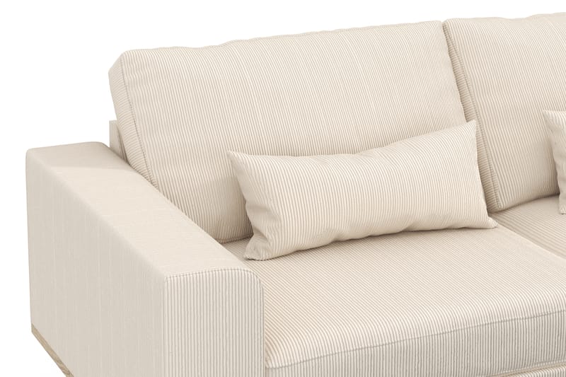 Copenhagen 4-sits Högervänd L-formad Schäslongsoffa i Manchester - Beige - Möbler - Soffa - Divansoffor & schäslongsoffa