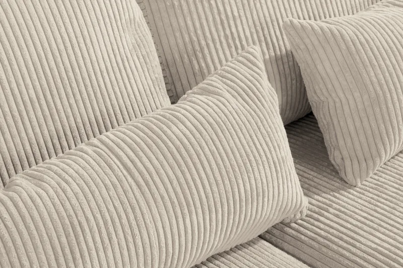 Copenhagen 4-sits Högervänd L-formad Schäslongsoffa i Manchester - Beige - Möbler - Soffa - Divansoffor & schäslongsoffa