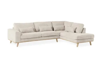 Copenhagen 4-sits Högervänd L-formad Schäslongsoffa i Manchester - Beige - Möbler - Soffa - Divansoffor & schäslongsoffa