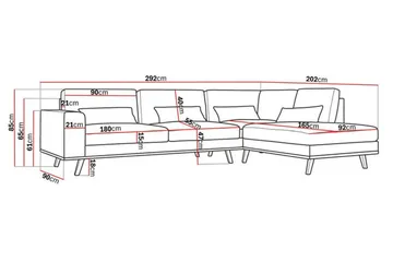 Copenhagen 4-sits Högervänd L-formad Schäslongsoffa i Manchester - Ljusgrå - Möbler - Soffa - Divansoffor & schäslongsoffa